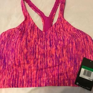 Nike Pink Multi Colored Swim Suit Top